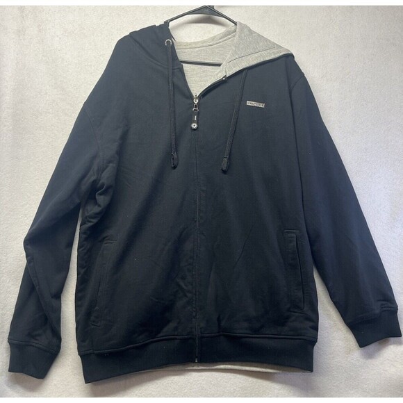 Vintage Southpole size Large Men’s Black Full Zip Reversible Hoodie Sweatshirt - Picture 1 of 5